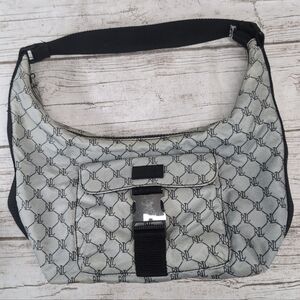 Ralph Lauren Monogrammed Black and Gray Shoulder Bag